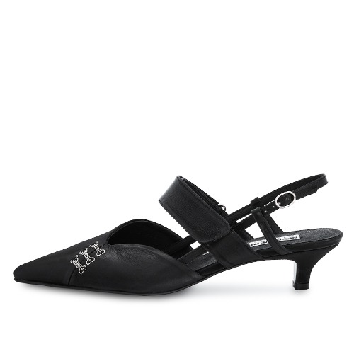 Hook Slingback Stiletto Heels “BLACK”